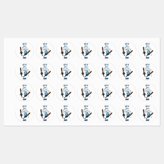 Laat het sneeuwen! Snowman Iron op etiketten Labels (Vel)