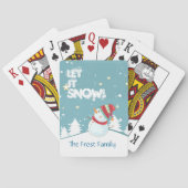 Laat het sneeuwen, Snowman-kerstKaarten Pokerkaarten (Achterkant)