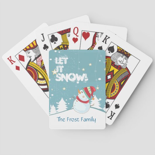 Laat het sneeuwen, Snowman-kerstKaarten Pokerkaarten (Achterkant)