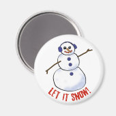 Laat het sneeuwen! Snowman Magneet (Voorkant / Achterkant)
