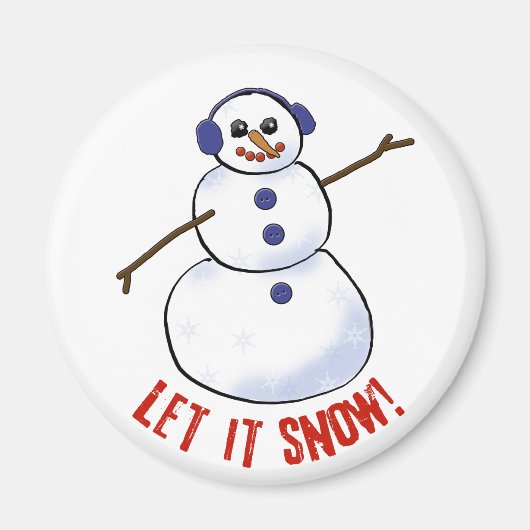 Laat het sneeuwen! Snowman Magneet (Voorkant)