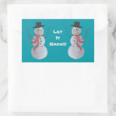 Laat het sneeuwen!!! Snowman Rechthoekige Sticker (Tas)
