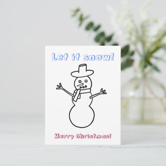 Laat het sneeuwen, snowman schetst briefkaarten (Staand voorkant)