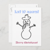 Laat het sneeuwen, snowman schetst briefkaarten (Voorkant / Achterkant)