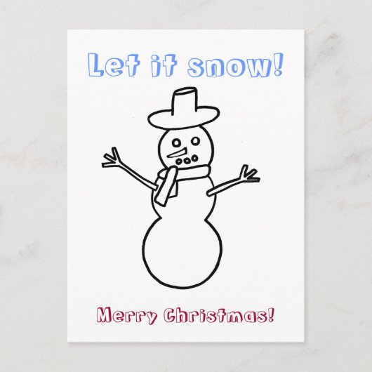 Laat het sneeuwen, snowman schetst briefkaarten (Voorkant)
