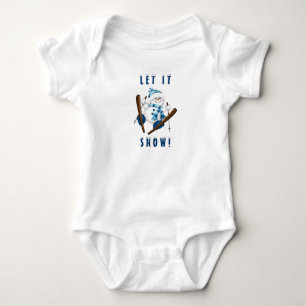 Laat het sneeuwen! Snowman Skier T-Shirt