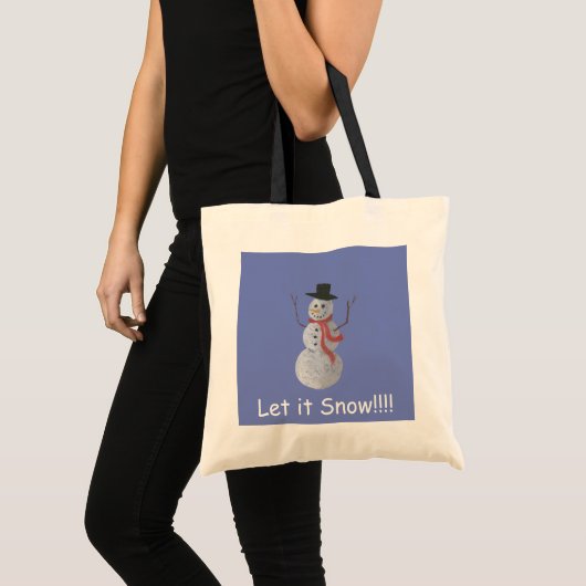Laat het sneeuwen!!! Snowman Tote Bag (Voorkant (product))