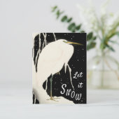 Laat het sneeuwen - Snowy Heron -  Art Ohara Koson Briefkaart (Staand voorkant)