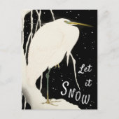 Laat het sneeuwen - Snowy Heron -  Art Ohara Koson Briefkaart (Voorkant)