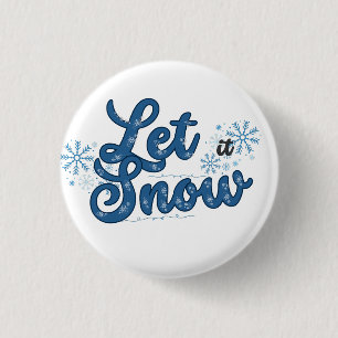 Laat het sneeuwen - Speelse Winter Wonderland Ronde Button 3,2 Cm