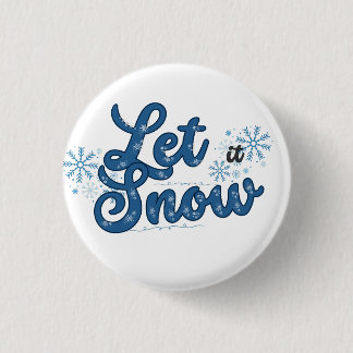 Laat het sneeuwen - Speelse Winter Wonderland Ronde Button 3,2 Cm