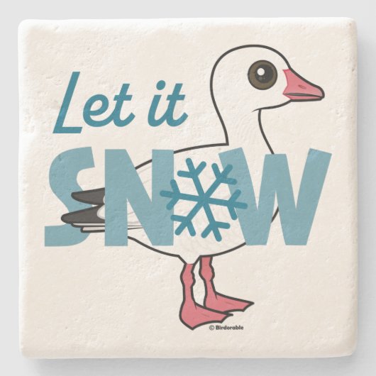 Laat het sneeuwen. stenen onderzetter (Voorkant)
