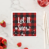 Laat het sneeuwen tekst op Buffalo Plaid Servet (Insitu)