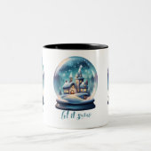 Laat het sneeuwen tweekleurige koffiemok (Center)