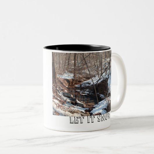 Laat het sneeuwen tweekleurige koffiemok (Voorkant rechts)
