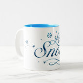 Laat het sneeuwen tweekleurige koffiemok (Voorkant links)