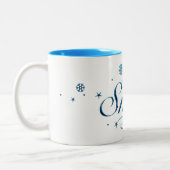 Laat het sneeuwen tweekleurige koffiemok (Links)
