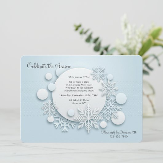 Laat het Sneeuwen Uitnodiging (Staand voorkant)