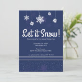 Laat het sneeuwen! Uitnodigingen voor feestdagen (Staand voorkant)