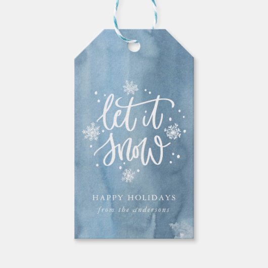 Laat het sneeuwen | Vakantie Cadeaulabel (Voorkant)