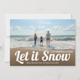 Laat het Sneeuwen Vakantie Foto Kerstmis Kaart