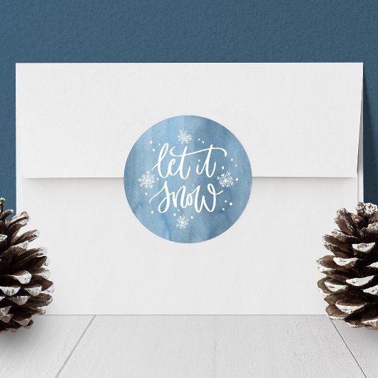 Laat het sneeuwen | Vakantie Ronde Sticker
