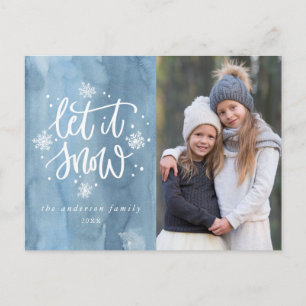 Laat het Sneeuwen Vakantiefoto Briefkaart