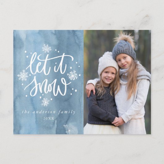 Laat het Sneeuwen | Vakantiefoto Briefkaart (Voorkant)