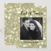 Laat het sneeuwen vakantiefoto kaart in goud (Voorkant / Achterkant)