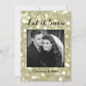 Laat het sneeuwen vakantiefotokaart in goud feestdagenkaart (Voorkant)