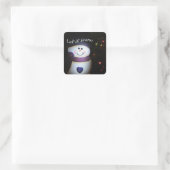 Laat het sneeuwen vierkante sticker (Tas)