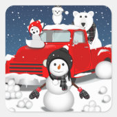 Laat het sneeuwen vierkante sticker (Voorkant)