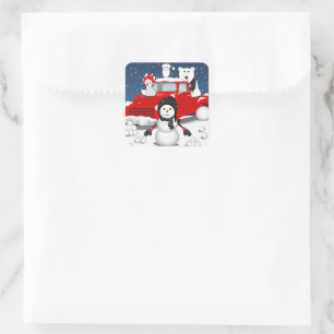 Laat het sneeuwen vierkante sticker