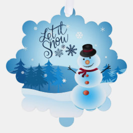 Laat het sneeuwen Voeg handtekening & begroeting c Ornament Kaart