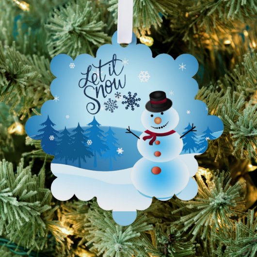 Laat het sneeuwen Voeg handtekening & begroeting c Ornament Kaart (Insitu (Drie))