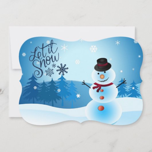 Laat het sneeuwen voeg handtekening en groet toe feestdagenkaart (Voorkant)