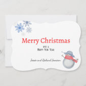 Laat het sneeuwen voeg handtekening en groet toe feestdagenkaart (Achterkant)