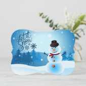 Laat het sneeuwen voeg handtekening en groet toe feestdagenkaart (Staand voorkant)