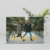Laat het Sneeuwen Volledige Foto Folie Feestdagenkaart (Staand Voorkant)