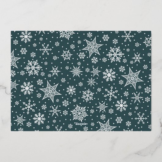 Laat het Sneeuwen Volledige Foto Folie Feestdagenkaart (Achterkant)