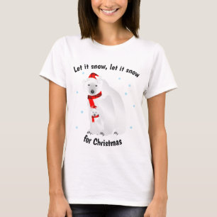 Laat het sneeuwen voor Beer met kerstpooier Pset S T-shirt