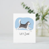 "Laat het sneeuwen!" Vrolijk hondenontwerp Feestdagenkaart (Staand voorkant)