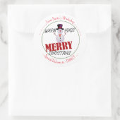 Laat het sneeuwen. Warme knuffels van Snowman kers Ronde Sticker (Tas)