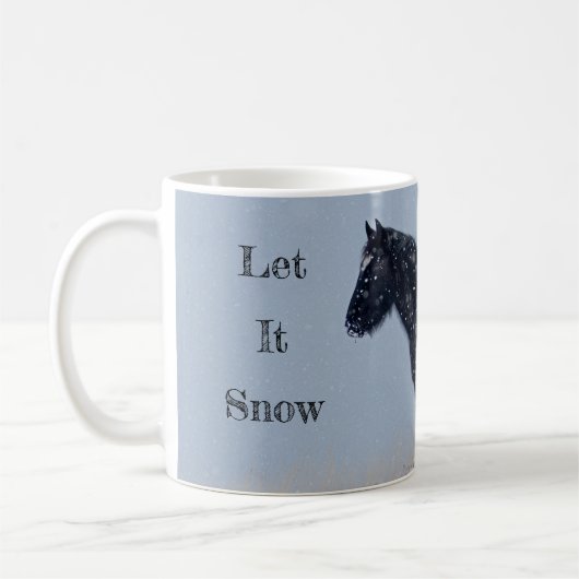 Laat het sneeuwen Wild Mustang Kerstmis Koffiemok (Links)