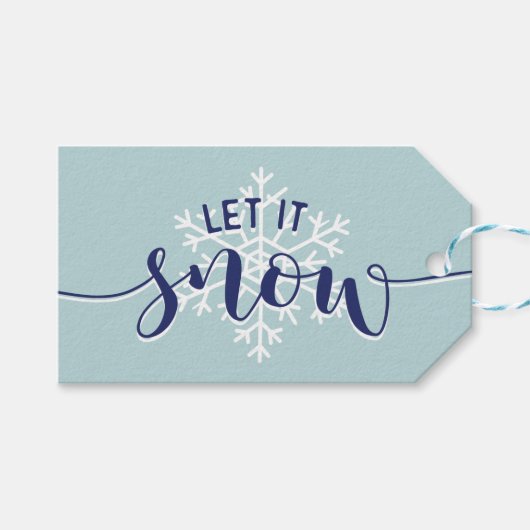 Laat het sneeuwen! Winter Holiday Cadeaulabel (Voorkant (Horizontaal))