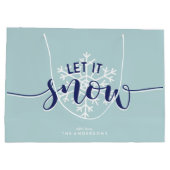 Laat het sneeuwen! Winter Holiday Large Cadeautasje (Achterkant)