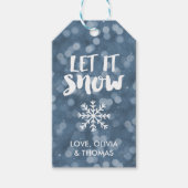 Laat het sneeuwen | Winter Night Bokeh Cadeaulabel (Voorkant)