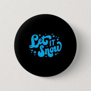 Laat het Sneeuwen Winter Ontwerp Peuter Ronde Button 5,7 Cm