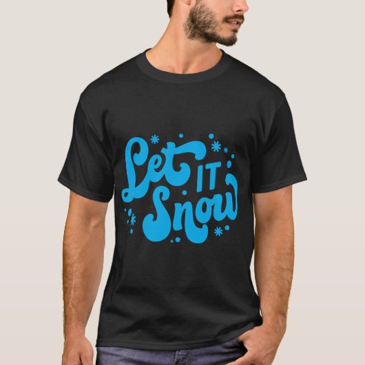 Laat het Sneeuwen Winter Ontwerp T-shirt  (Voorkant)