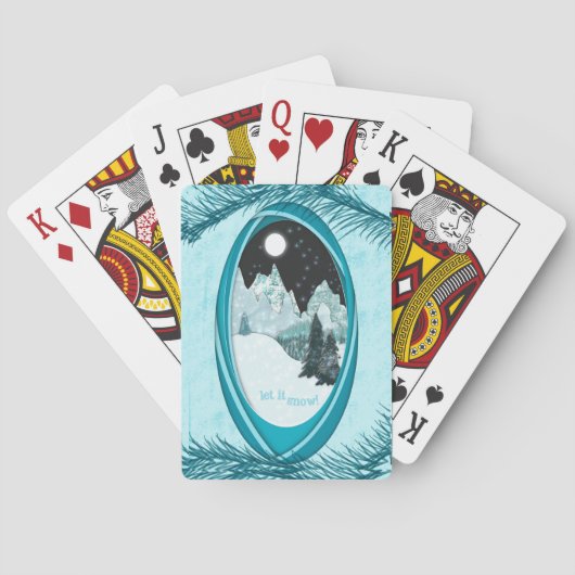 Laat het Sneeuwen Winter Pokerkaarten Besneeuwde B (Achterkant)